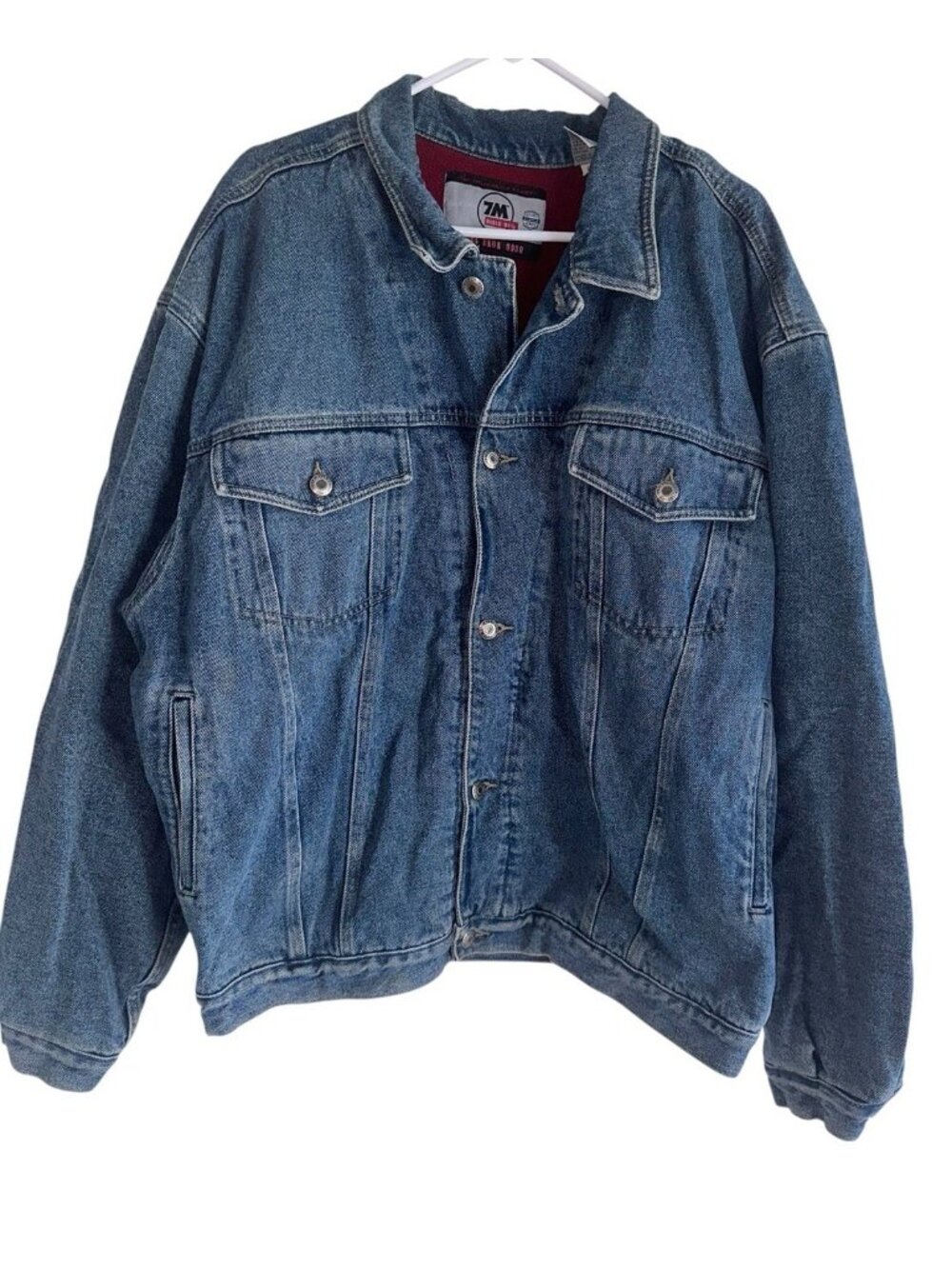 The Millennium Series 7M Bugle Boy Men’s Jean Jacket Fleece Lining Size XL Y2K